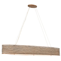 Flow 6 Light Oval Linear Pendant w/Fabric Shade