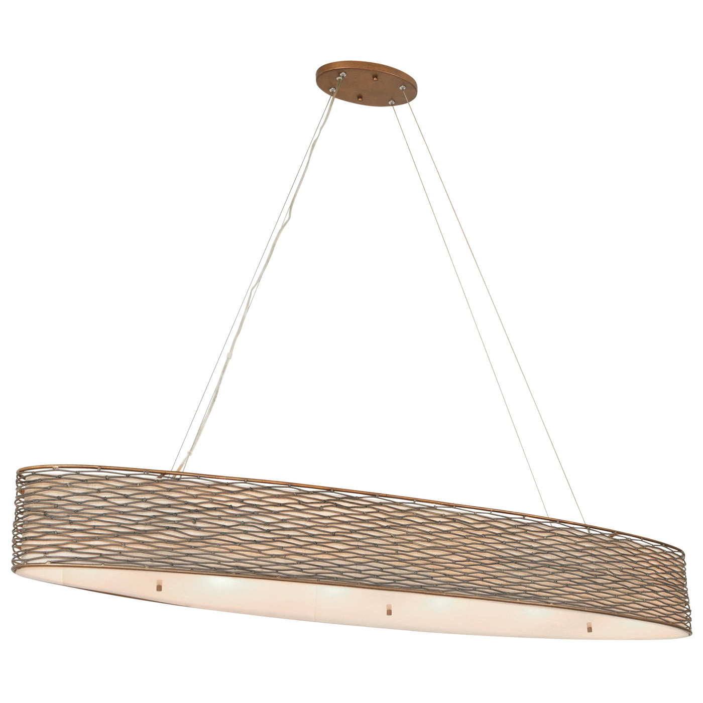 Flow 6 Light Oval Linear Pendant w/Fabric Shade