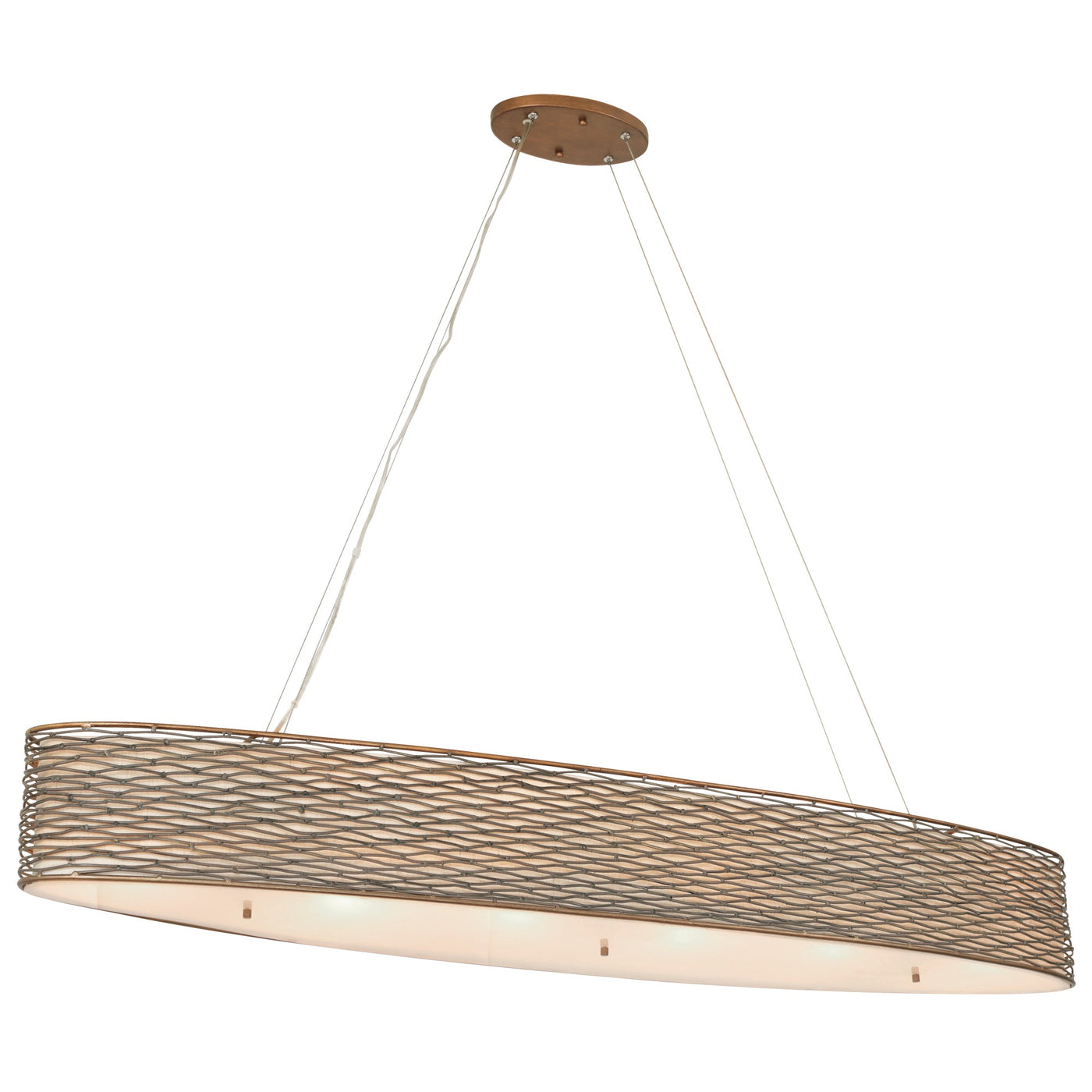Flow 6 Light Oval Linear Pendant w/Fabric Shade
