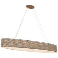 Flow 6 Light Oval Linear Pendant w/Fabric Shade