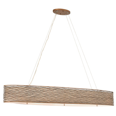 Flow 6 Light Oval Linear Pendant w/Fabric Shade
