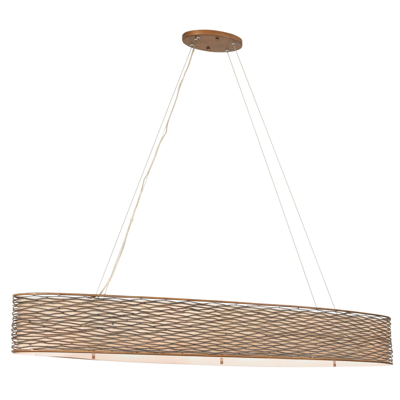 Flow 6 Light Oval Linear Pendant w/Fabric Shade