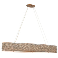 Flow 6 Light Oval Linear Pendant w/Fabric Shade