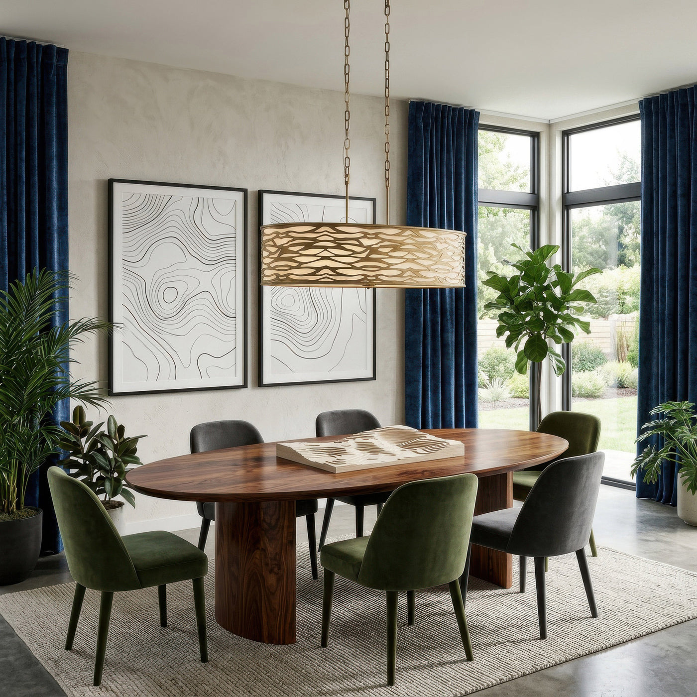 Kato 6 Light Oval Pendant