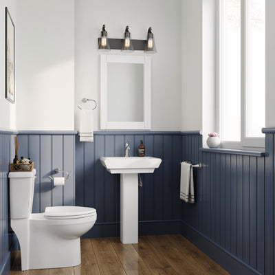 24'' Natalie Matte Black 3 Light Bath Vanity