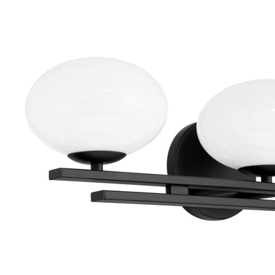 Julep 24-inch 3-light Matte Black Vanity Light with Opal Glass Shades