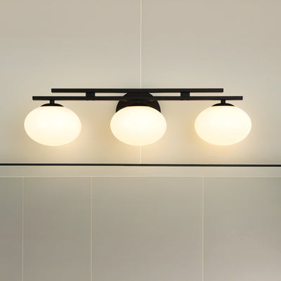 Julep 24-inch 3-light Matte Black Vanity Light with Opal Glass Shades