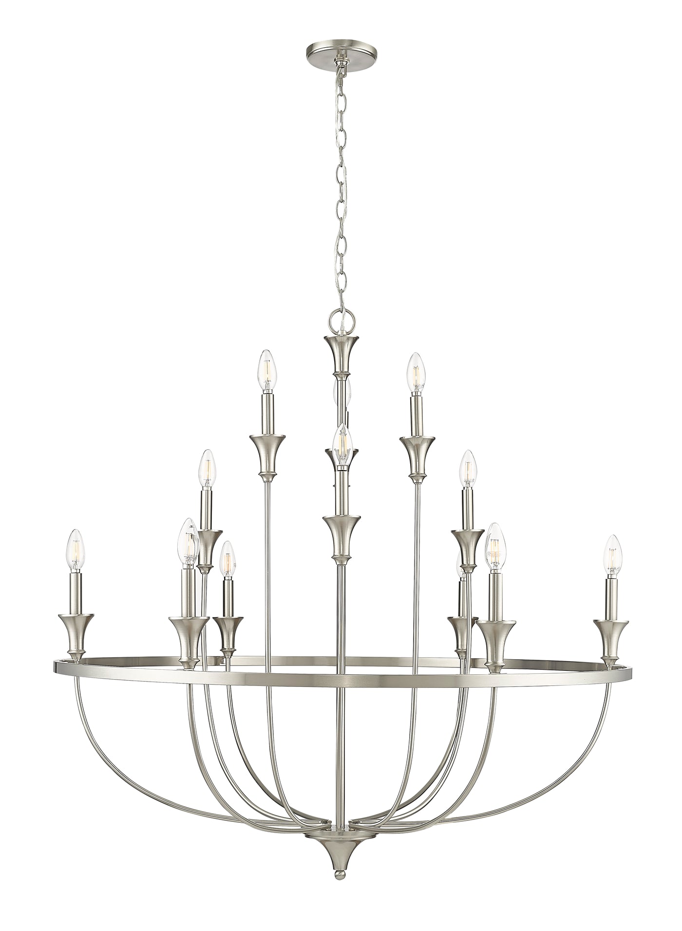 40.2'' Emery Brushed Nickel 12 Light Chandelier