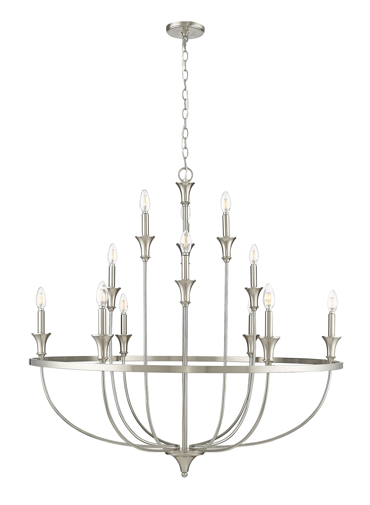 40.2'' Emery Brushed Nickel 12 Light Chandelier