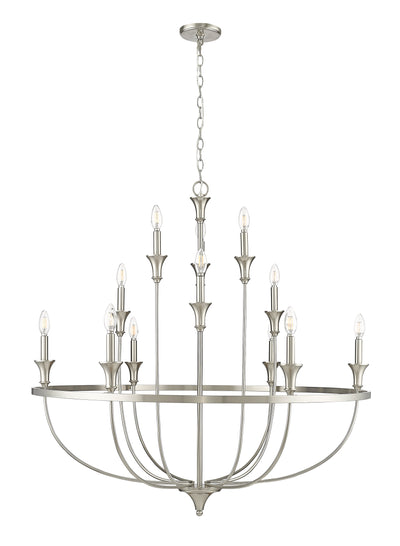 40.2'' Emery Brushed Nickel 12 Light Chandelier