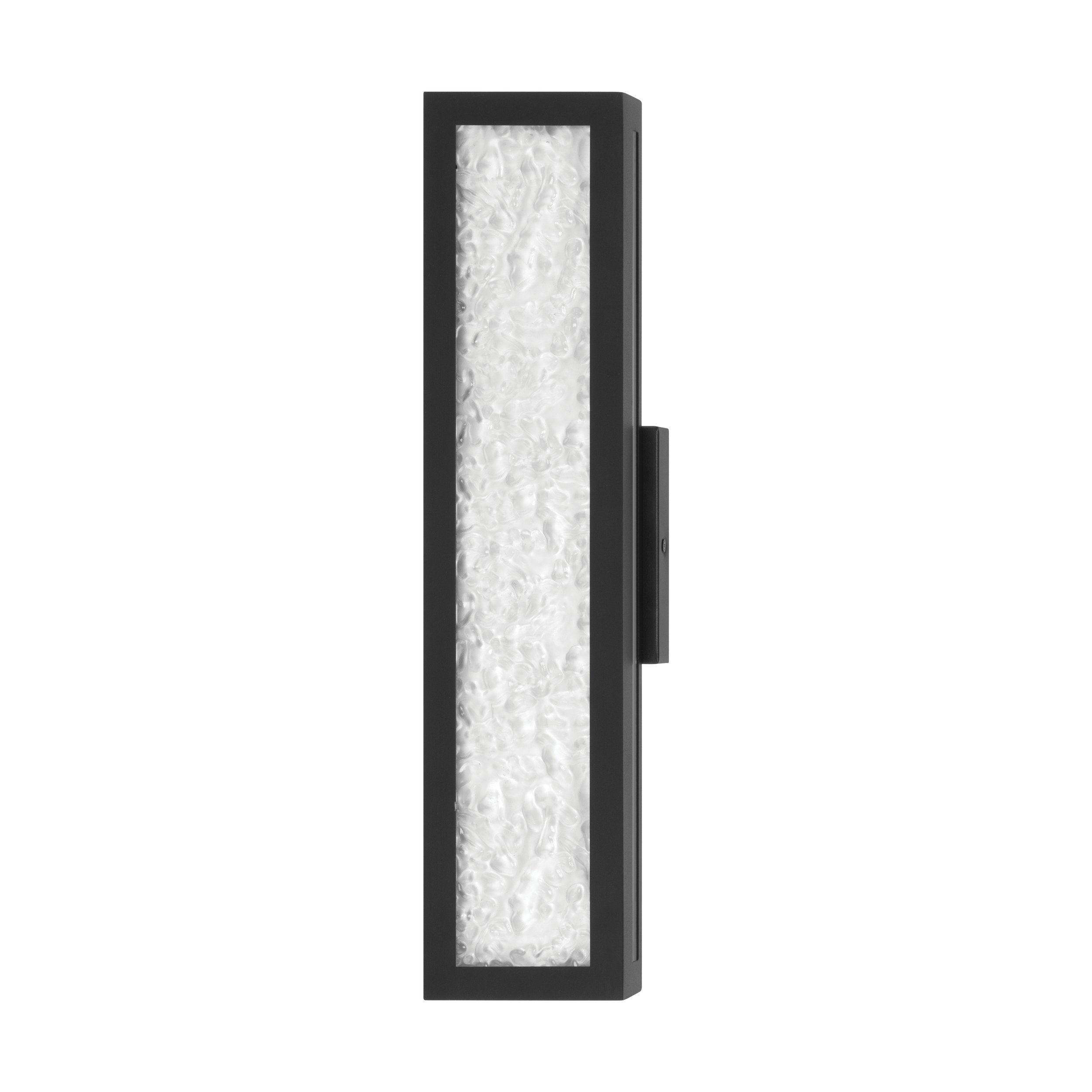 Courtney 18-inch Textured Black 5CCT LED Vanity Light with Clear Water Glass