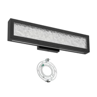 Courtney 18-inch Textured Black 5CCT LED Vanity Light with Clear Water Glass