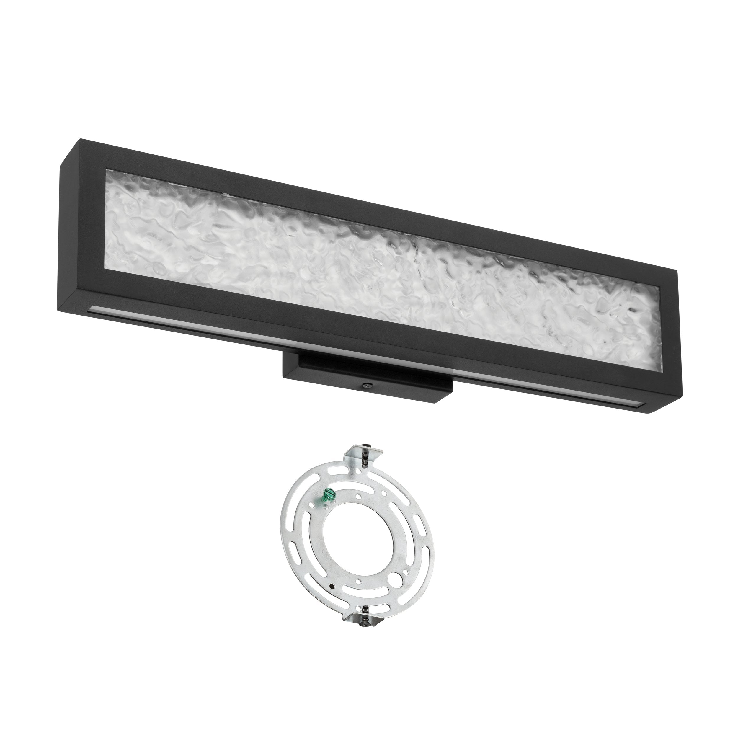 Courtney 18-inch Textured Black 5CCT LED Vanity Light with Clear Water Glass