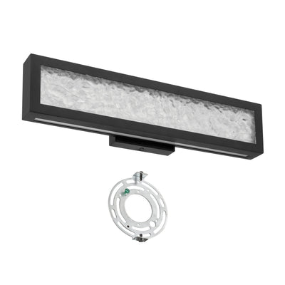 Courtney 18-inch Textured Black 5CCT LED Vanity Light with Clear Water Glass