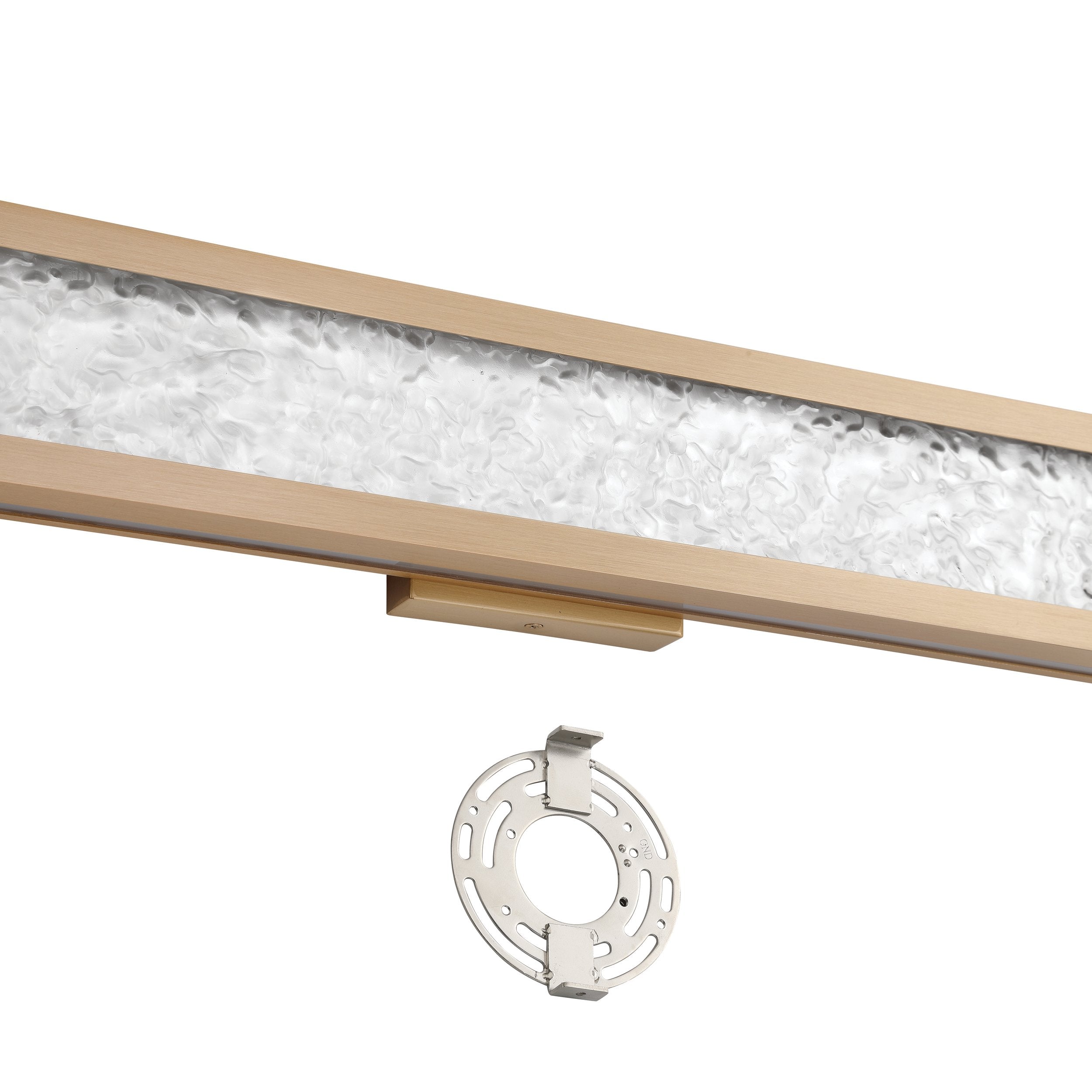 Courtney 24-inch Champagne Gold 5CCT LED Vanity Light with Clear Water Glass
