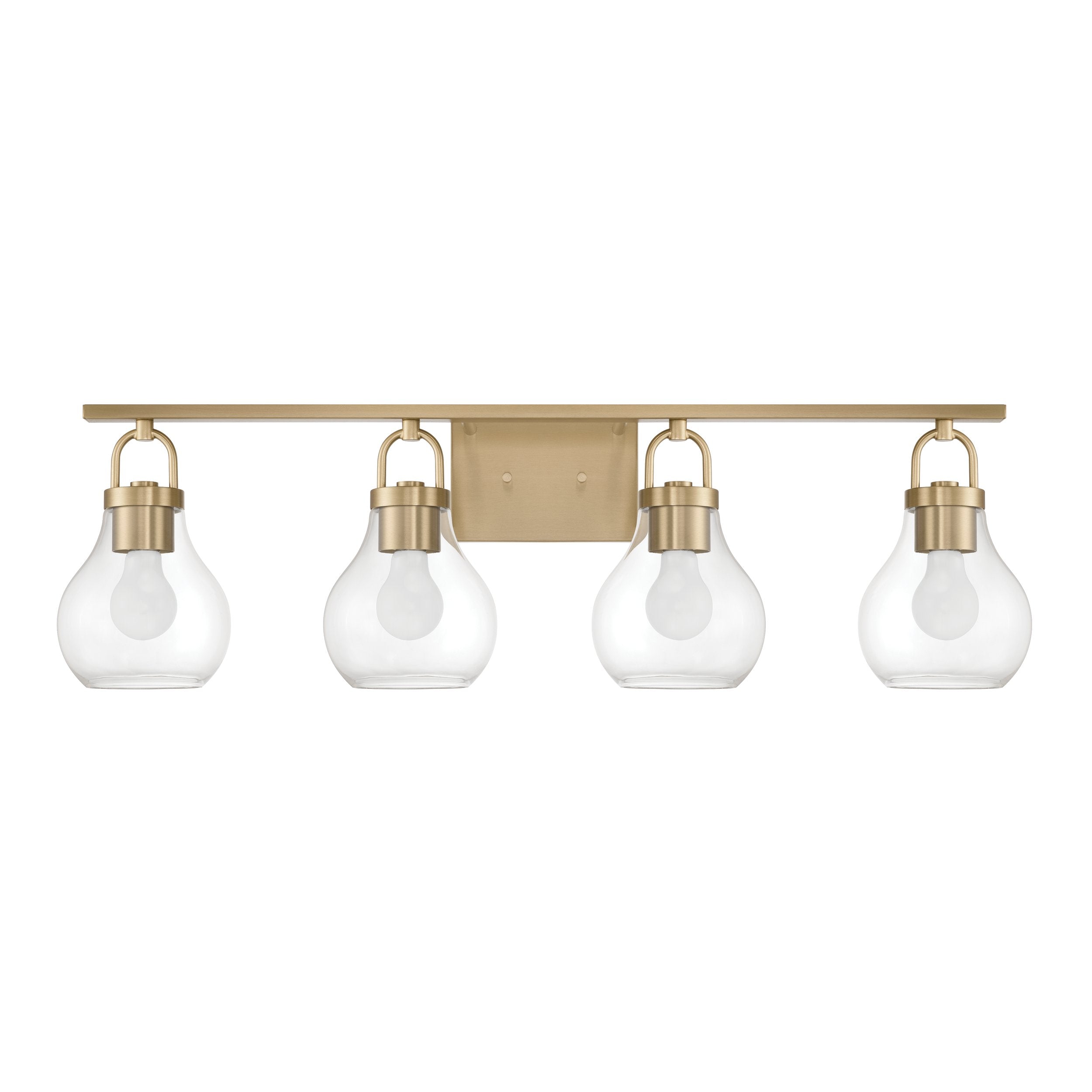 Mansfield 34-inch 4-light Champagne Gold Vanity Light with Clear Glass Shades