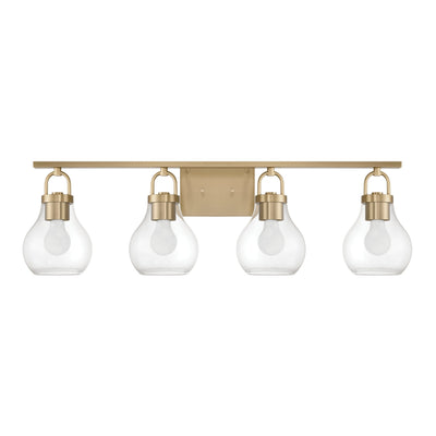 Mansfield 34-inch 4-light Champagne Gold Vanity Light with Clear Glass Shades