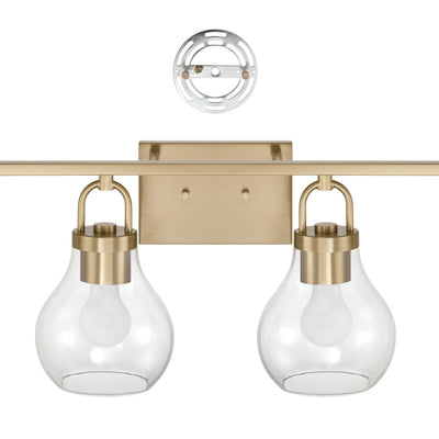 Mansfield 34-inch 4-light Champagne Gold Vanity Light with Clear Glass Shades