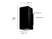 10.62-inch Vegas Powder Coated Black 1-Light Outdoor Wall Sconce with Frosted Glass