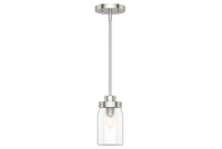 Devon Park 4.5-inch 1-light Brushed Nickel Pendant with Clear Glass