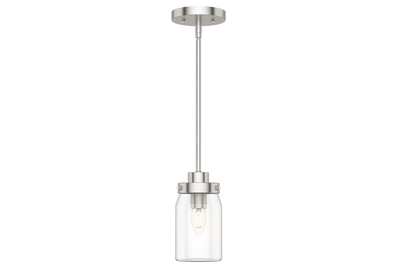 Devon Park 4.5-inch 1-light Brushed Nickel Pendant with Clear Glass