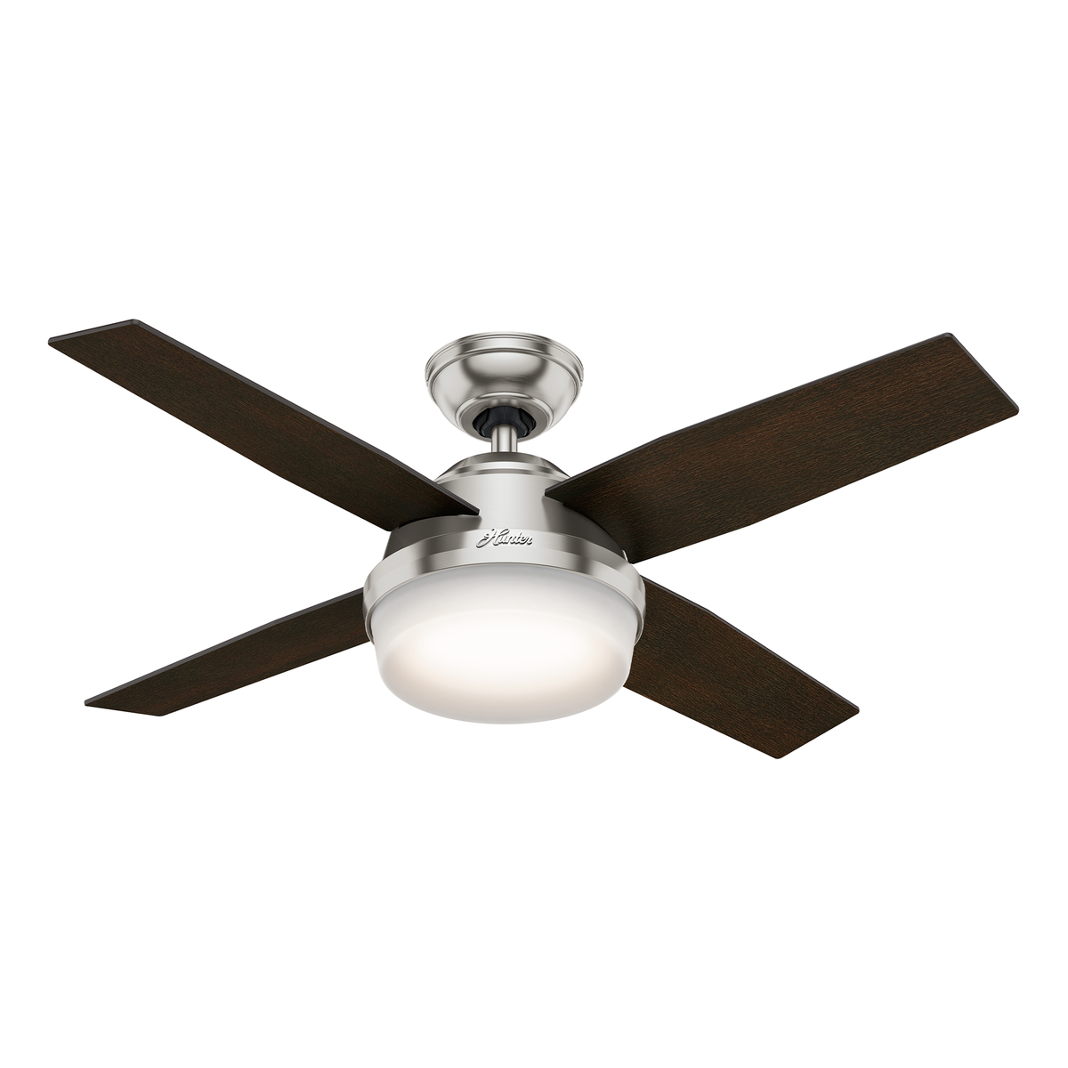 44 inch Dempsey Brushed Nickel Ceiling Fan with LED Light Kit and Handheld Remote