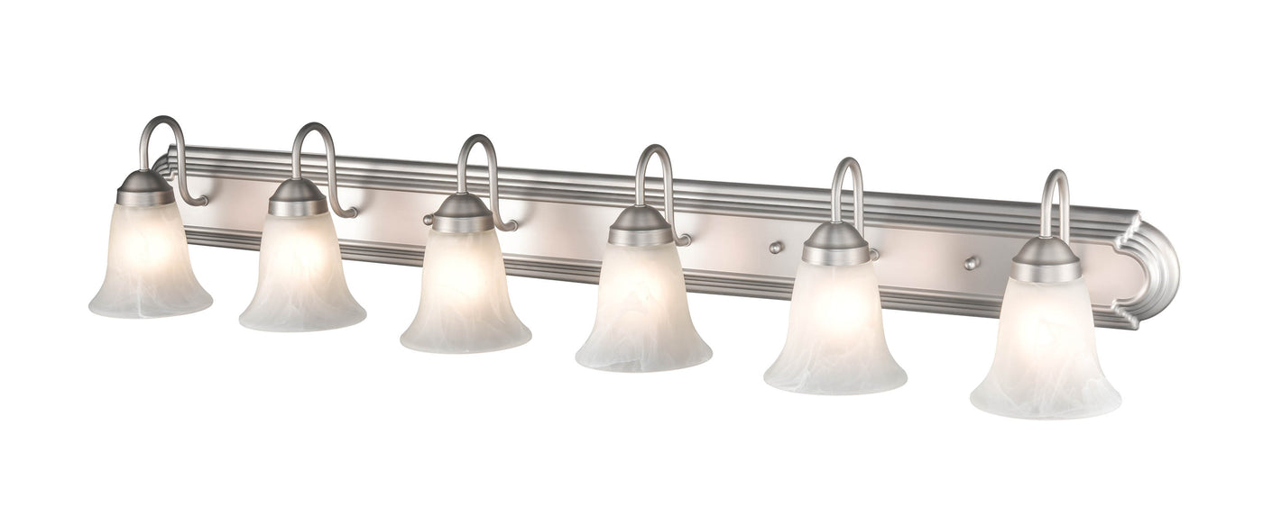 48'' Compana Satin Nickel 6 Light Bath Vanity