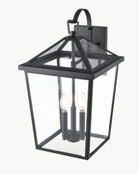 12'' Mensun Textured Black 3 Light Wall Sconce