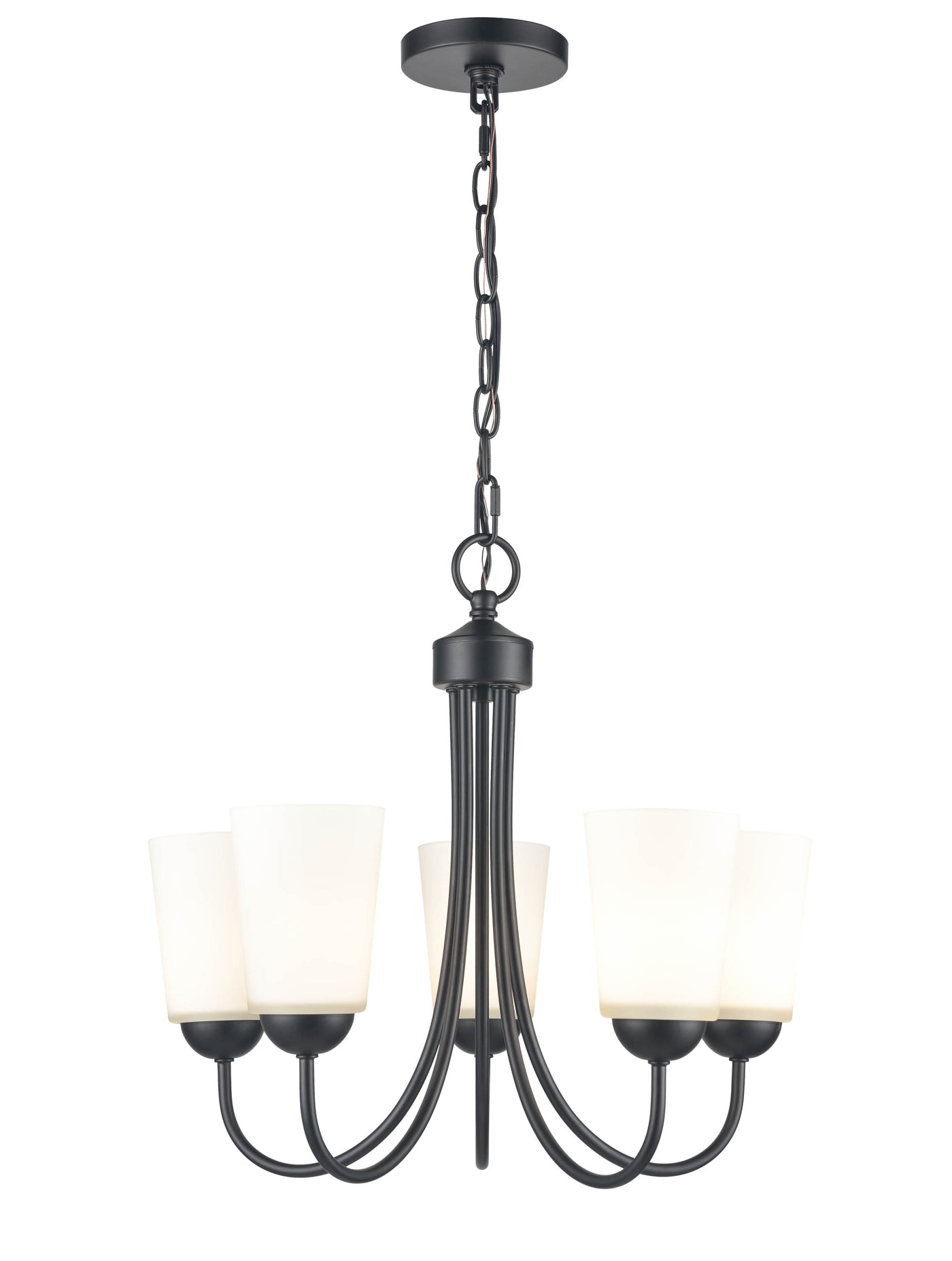 17'' Ivey Lake Matte Black 5 Light Chandelier