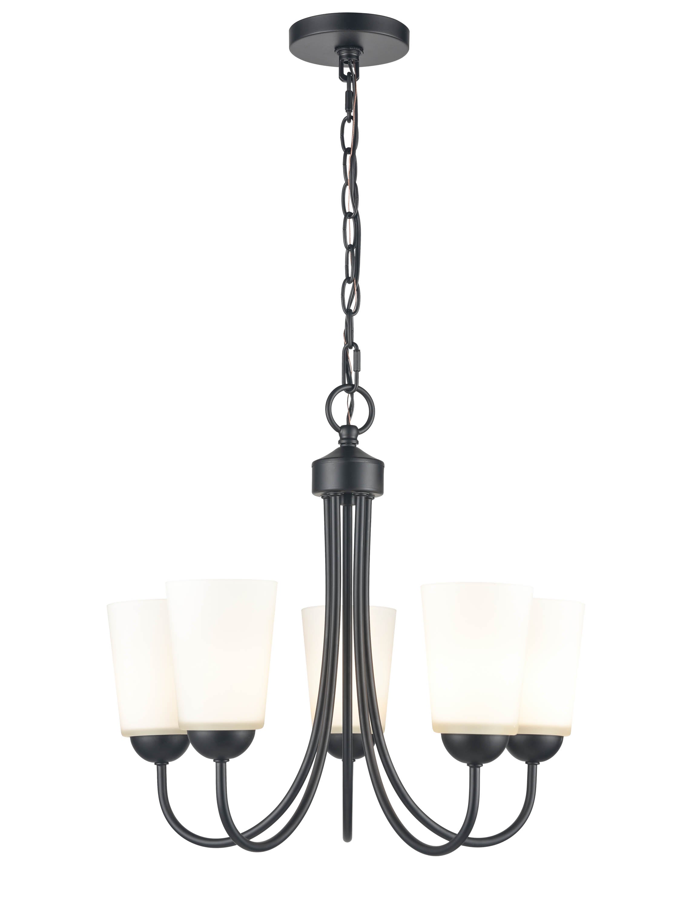 17'' Ivey Lake Matte Black 5 Light Chandelier