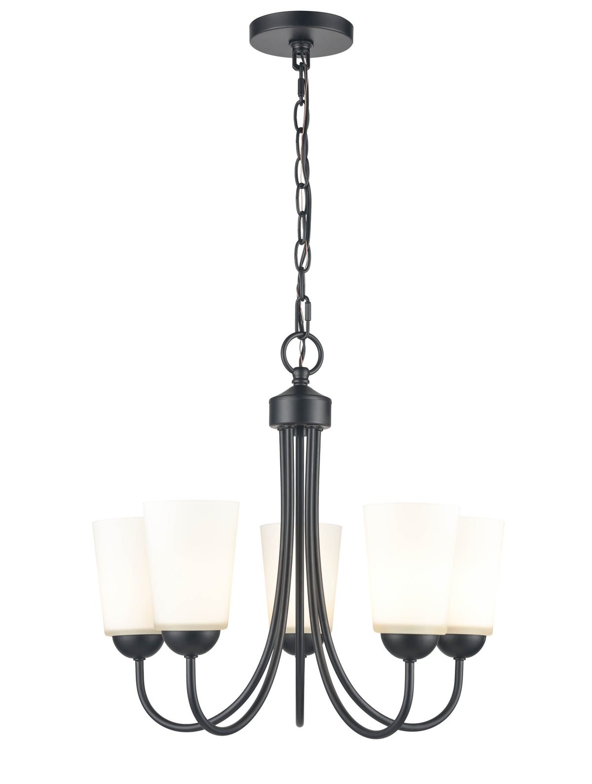 17'' Ivey Lake Matte Black 5 Light Chandelier