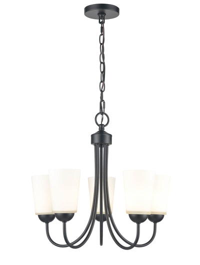 17'' Ivey Lake Matte Black 5 Light Chandelier