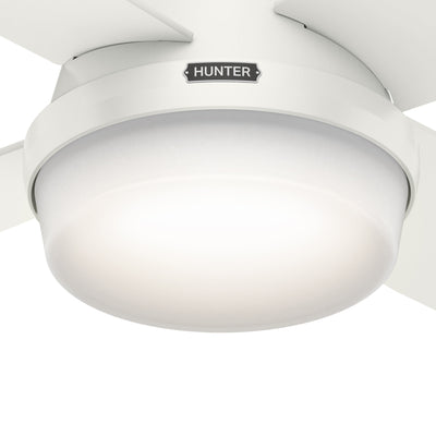 52 inch Dempsey Fresh White Low Profile Ceiling Fan with LED Light Kit and Handheld Remote