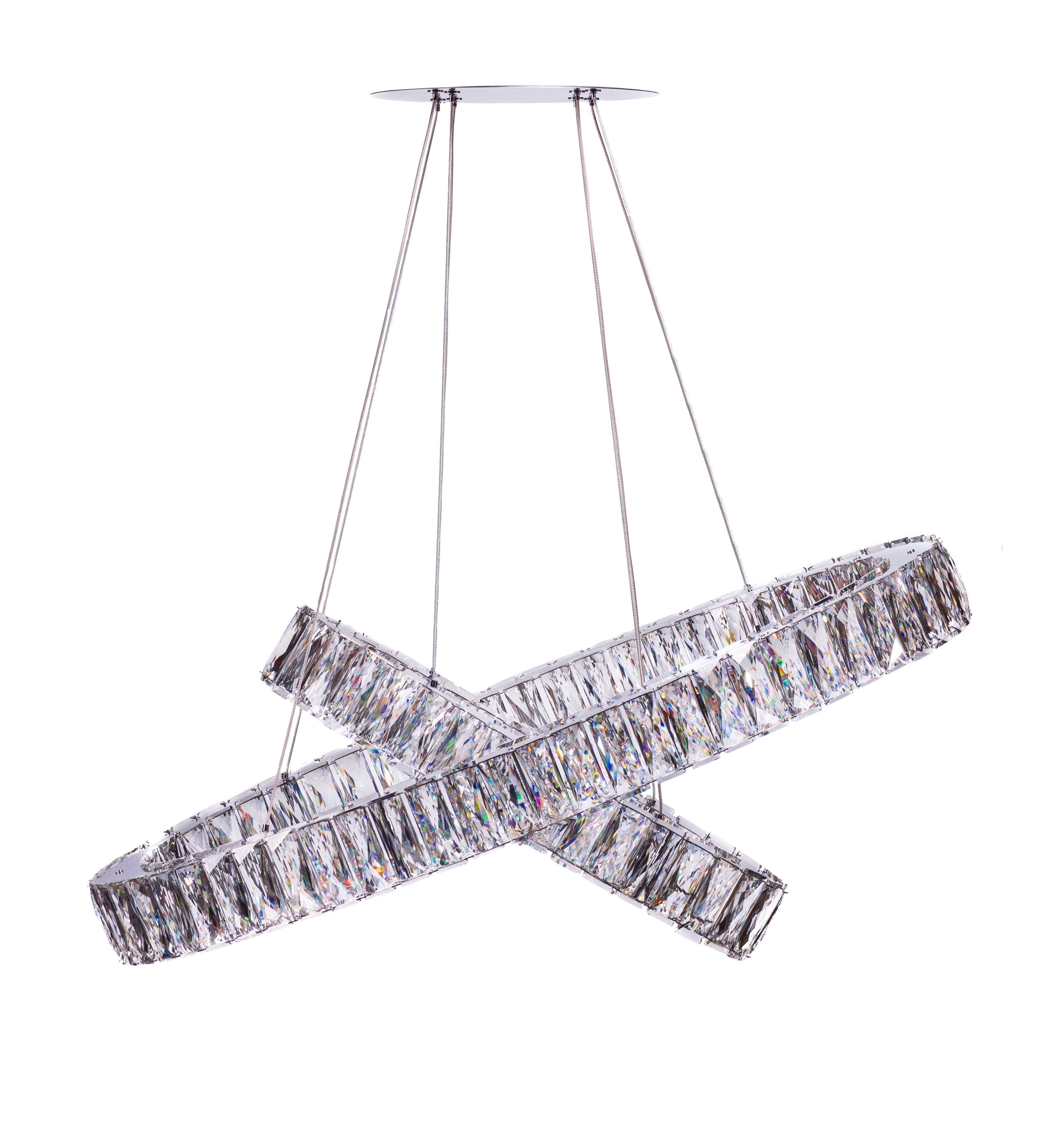 Crystal Elegance LED Chandelier | 2 Ovals