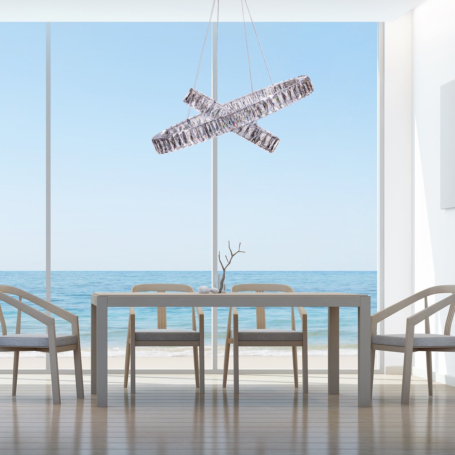 Crystal Elegance LED Chandelier | 2 Ovals