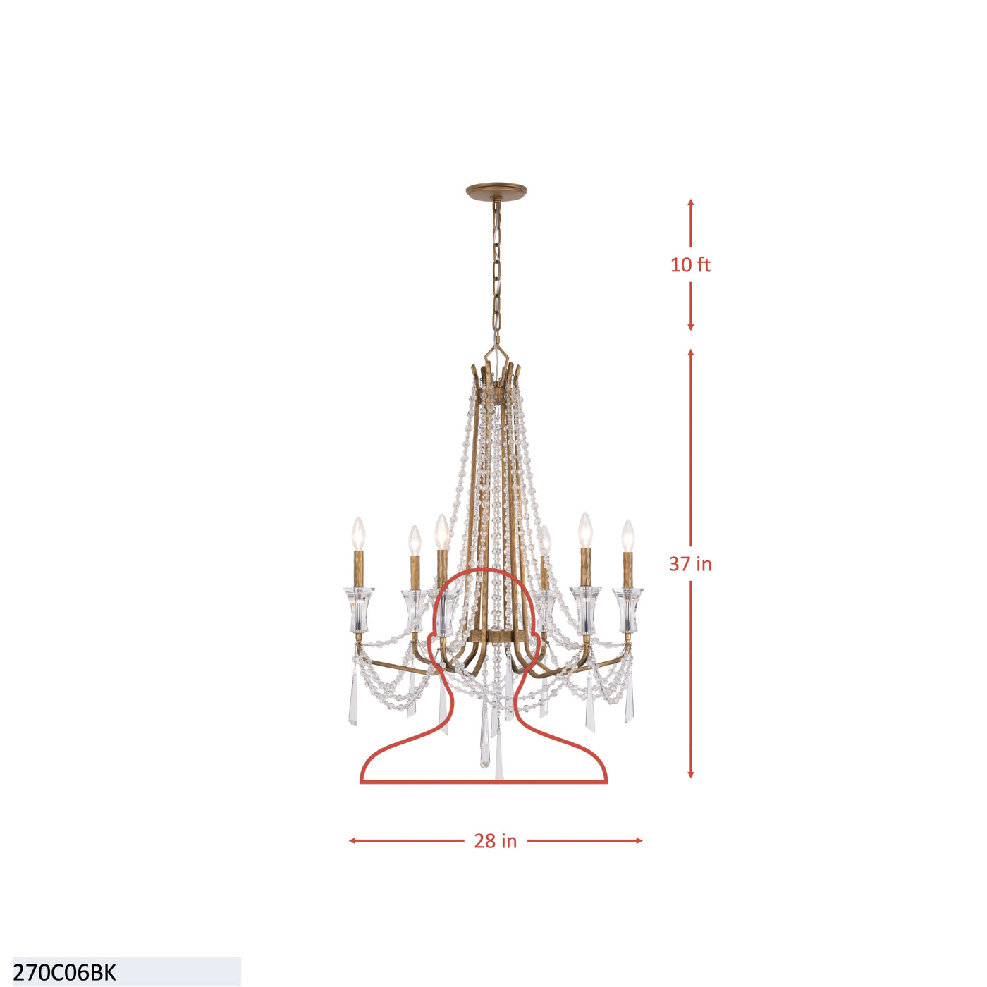 Barcelona 6 Light Crystal Chandelier