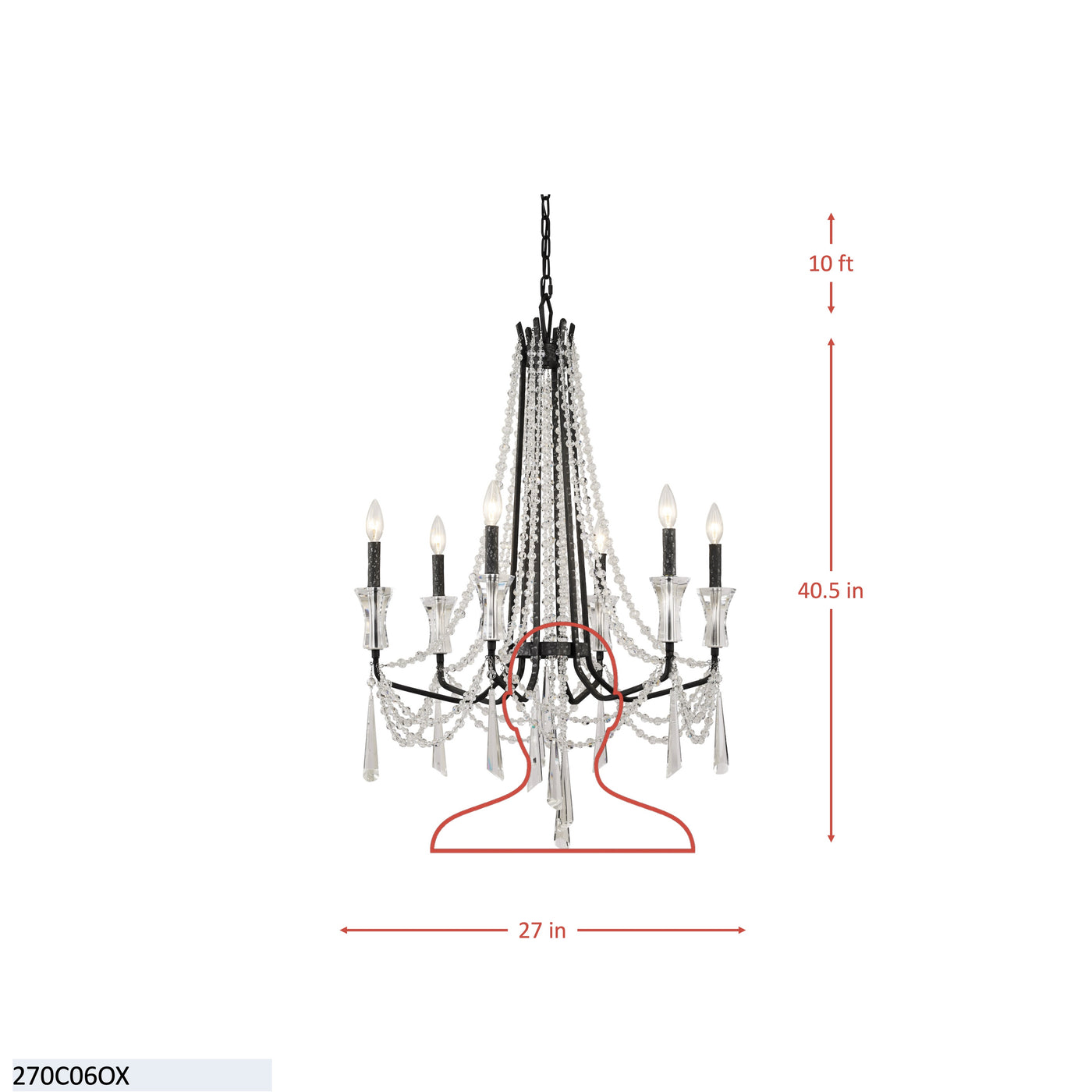 Barcelona 6 Light Crystal Chandelier