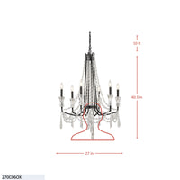 Barcelona 6 Light Crystal Chandelier