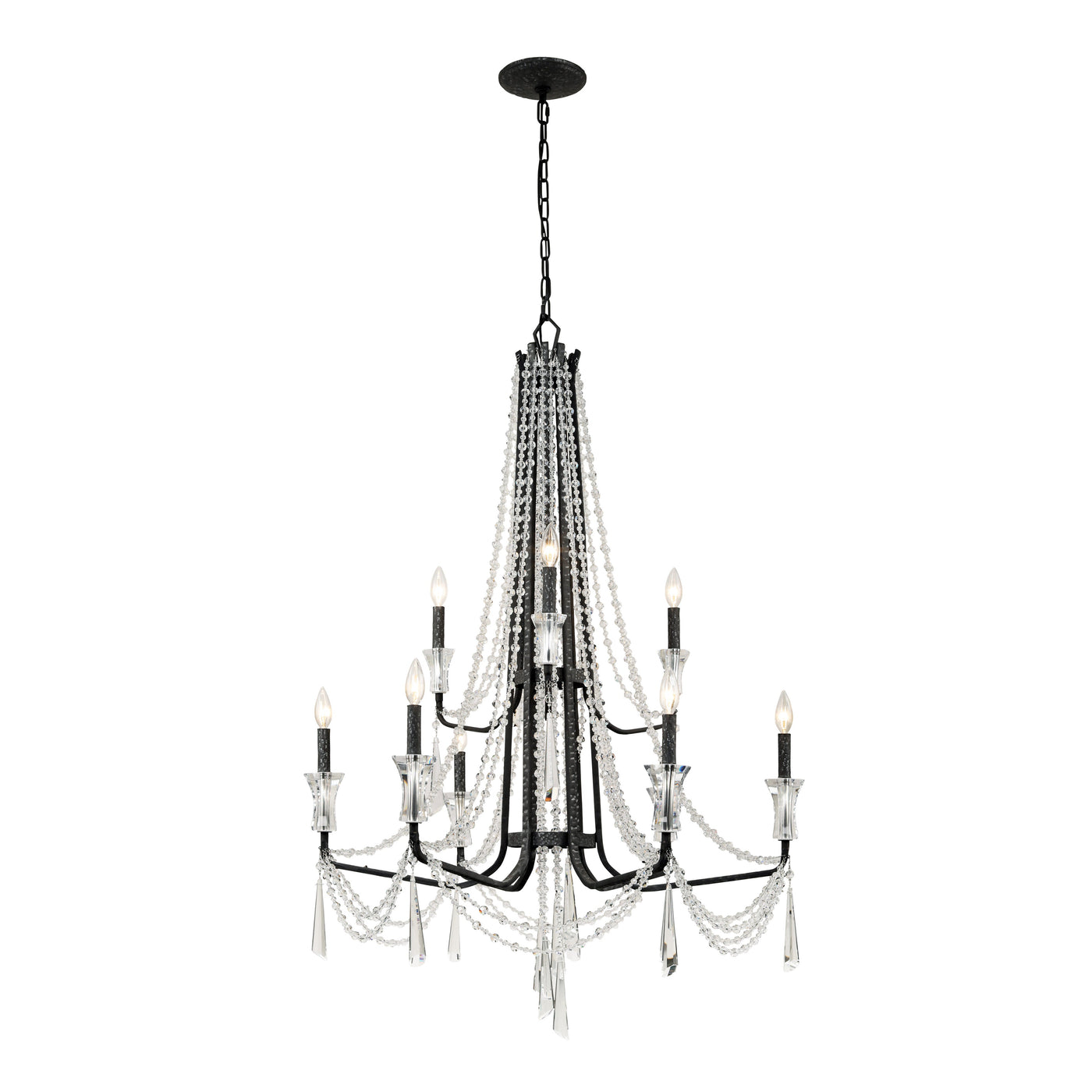 Barcelona 9 Light 2-Tier Crystal Chandelier