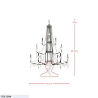 Barcelona 12 Light 3-Tier Crystal Chandelier