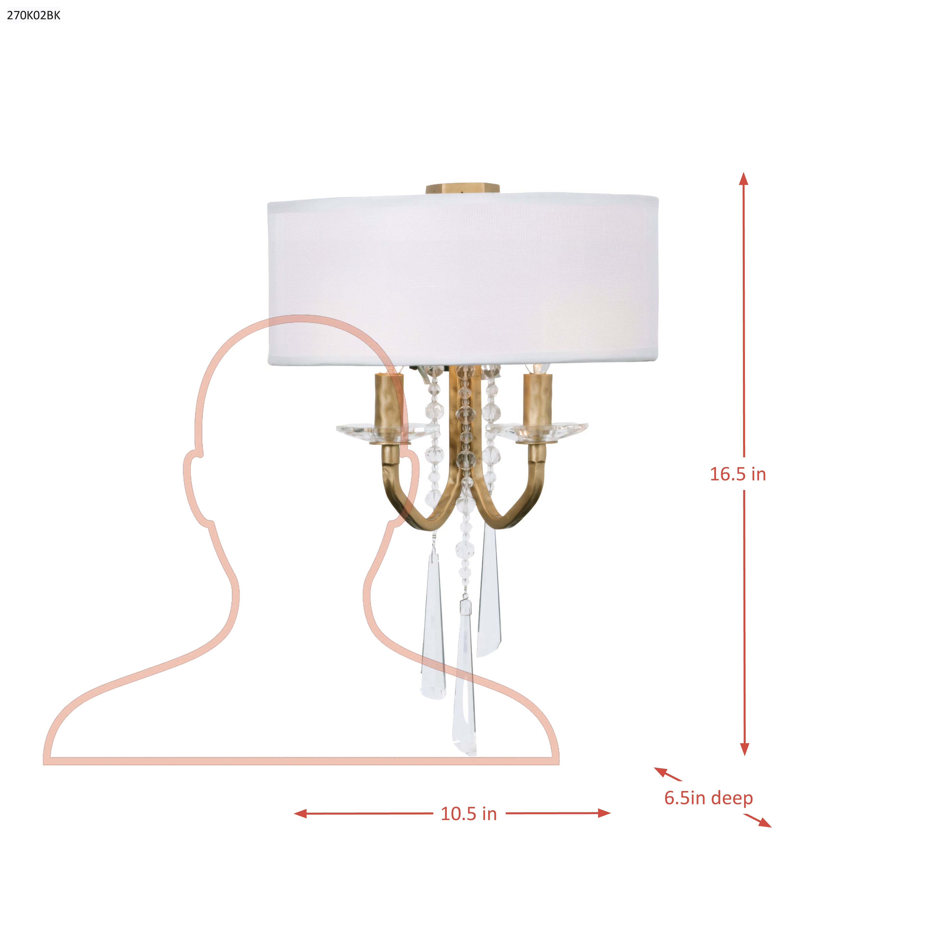 Barcelona 2 Light Wall sconce with Shade