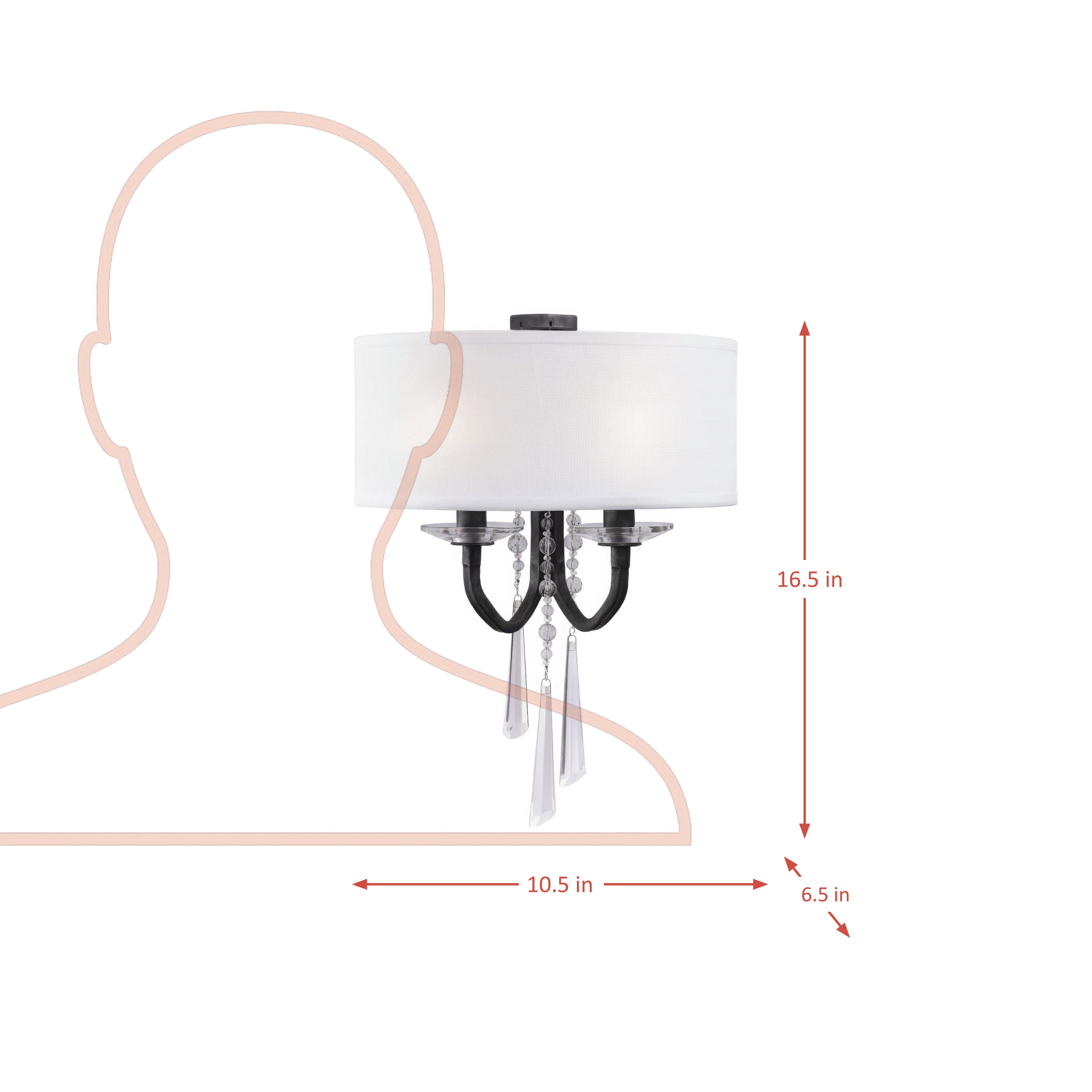 Barcelona 2 Light Wall sconce with Shade
