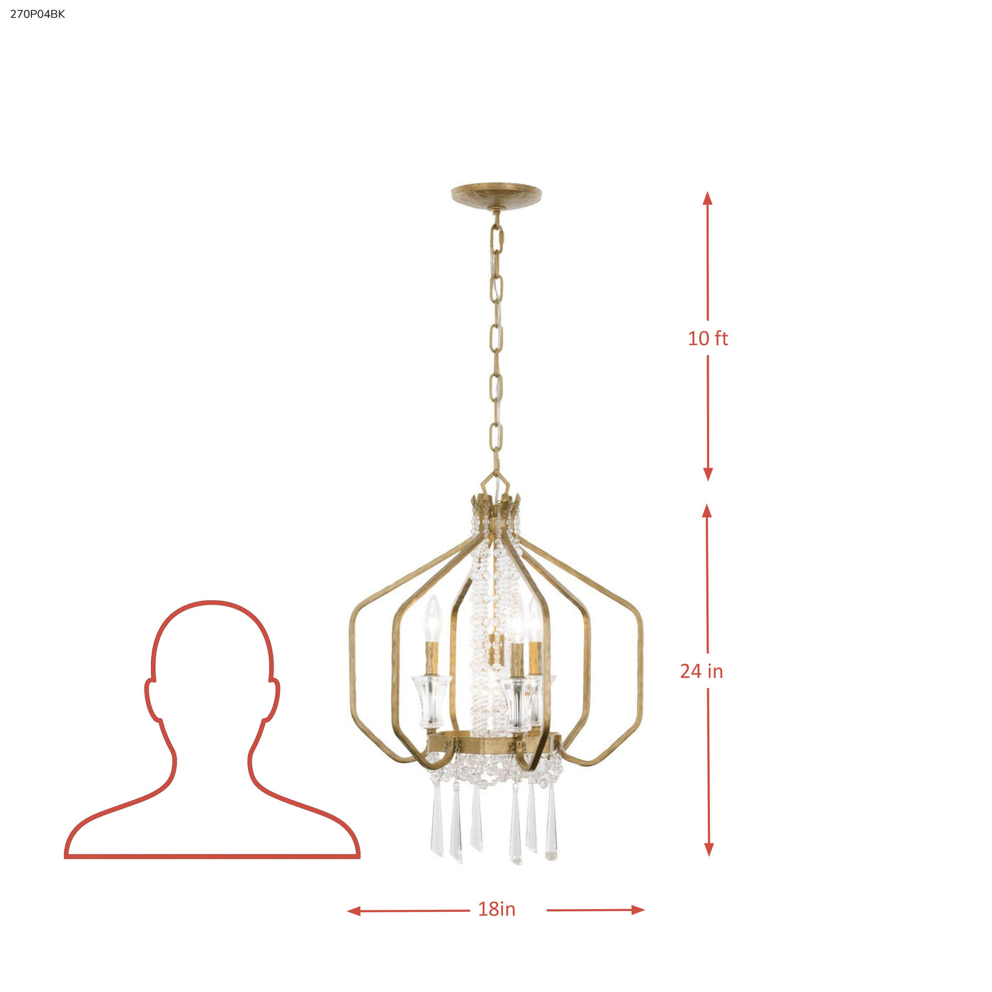 Barcelona 4 Light Crystal Pendant