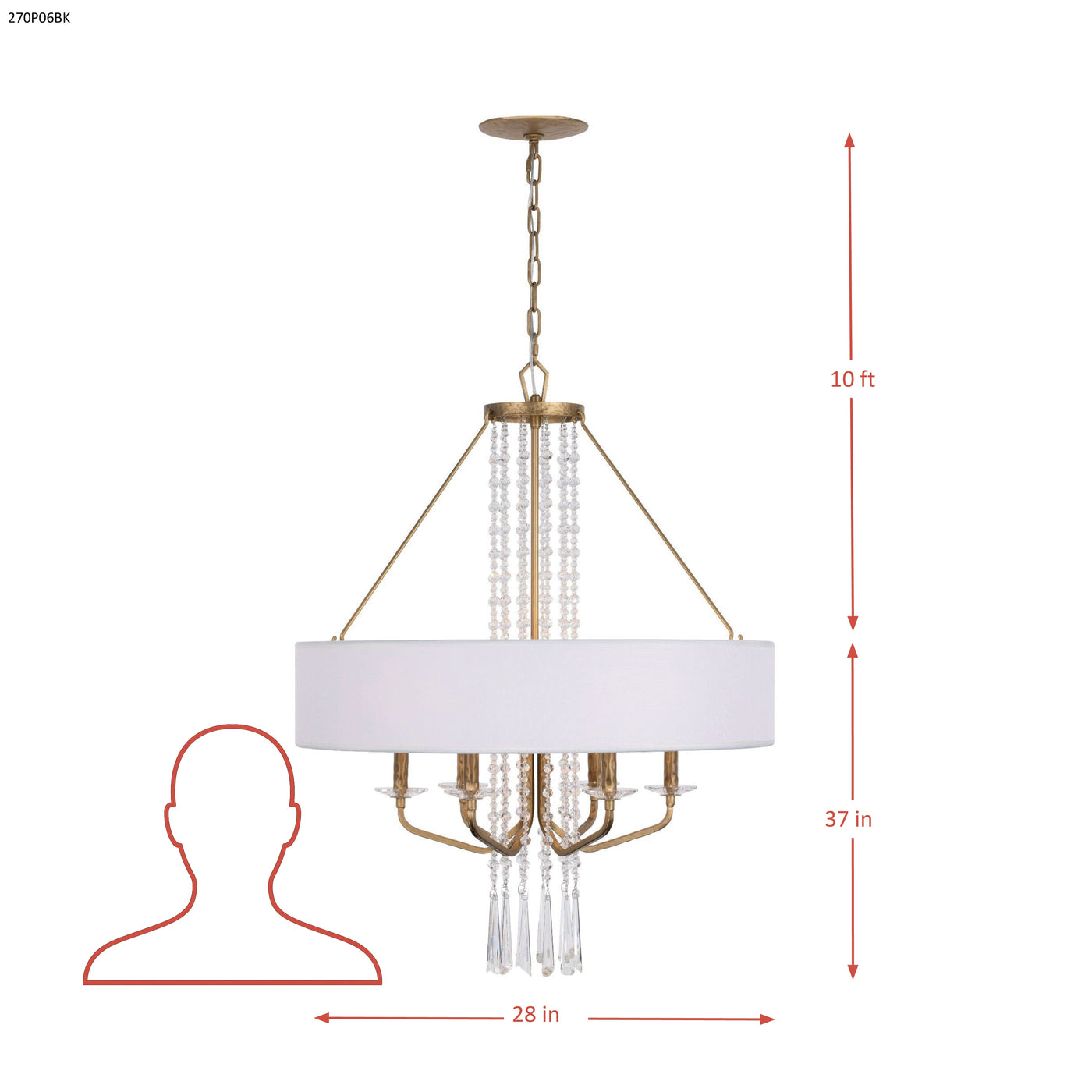 Barcelona 6 Light Pendant w/Shade