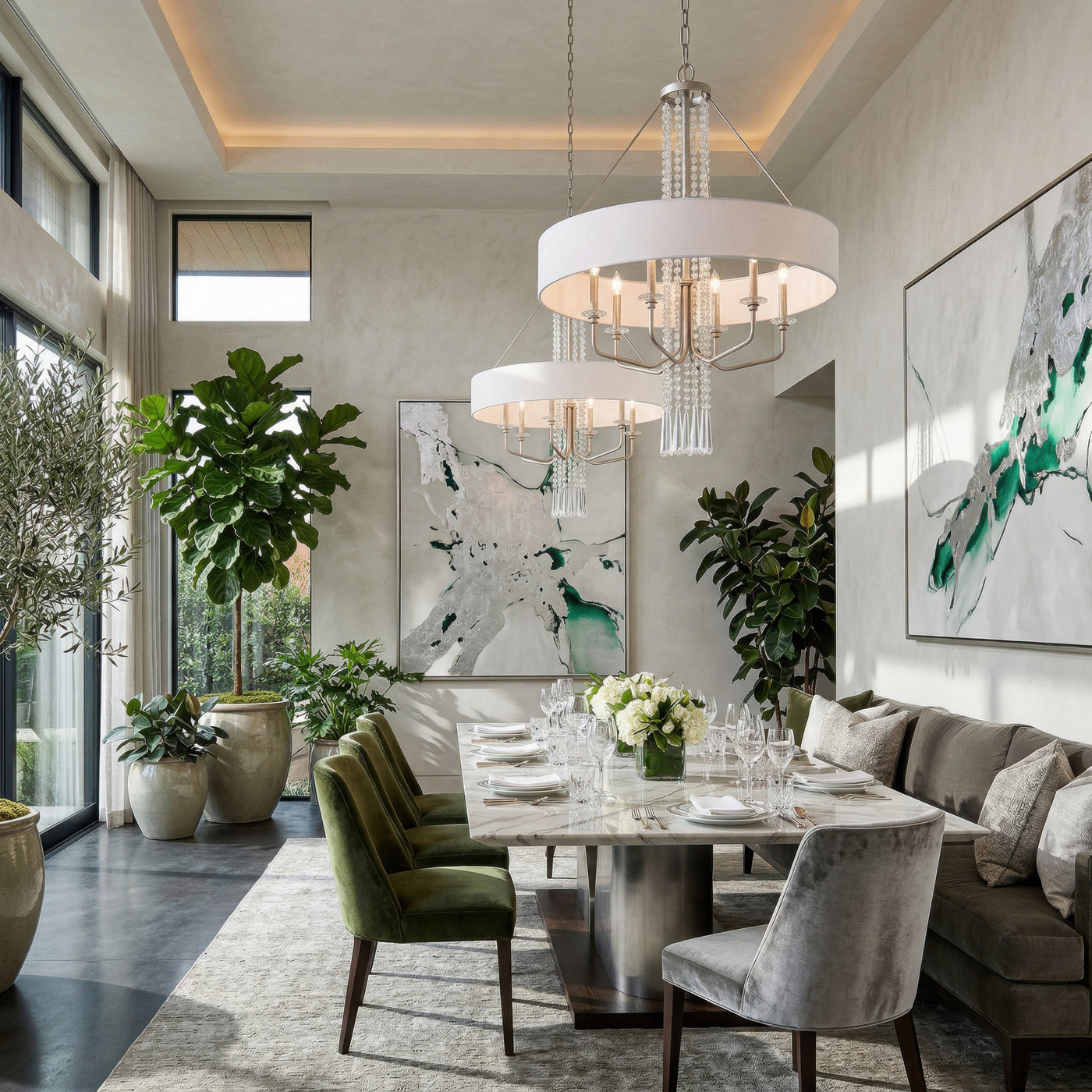 Barcelona 6 Light Pendant w/Shade