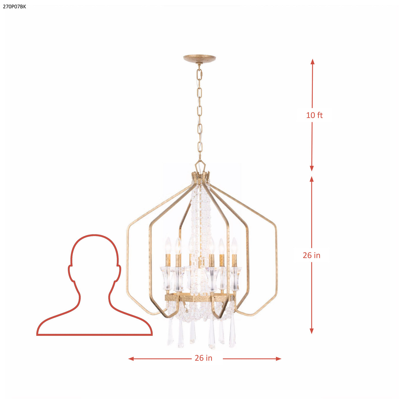 Barcelona 7 Light Crystal Pendant