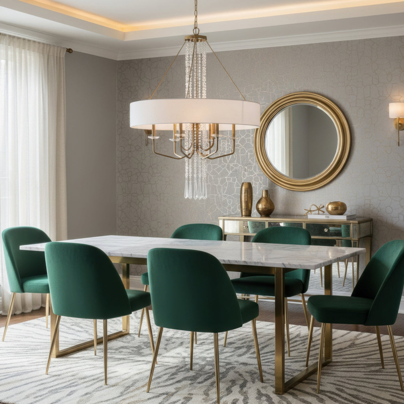 Barcelona 9 Light Pendant w/Shade
