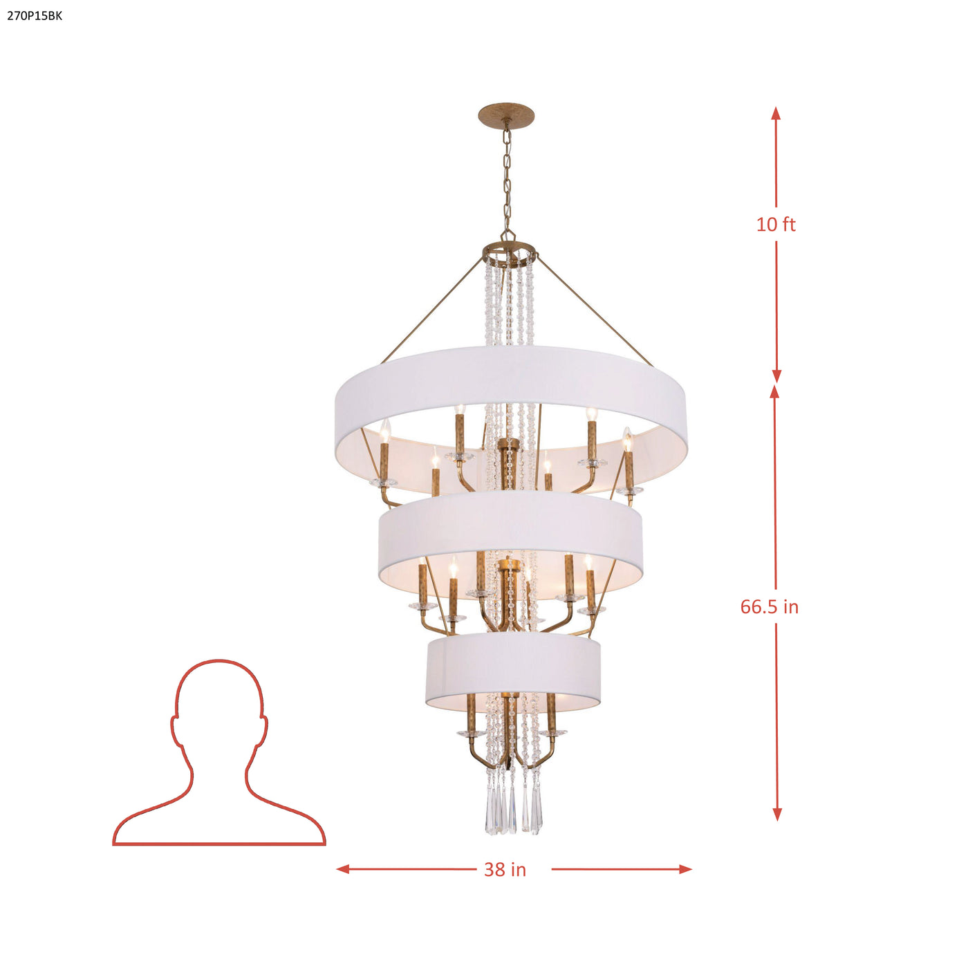Barcelona 15 Light Pendant w/Shade