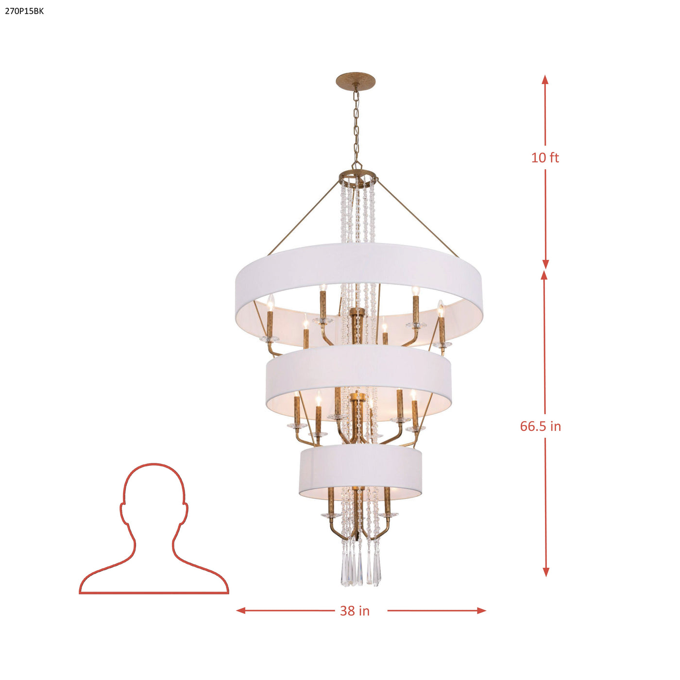 Barcelona 15 Light Pendant w/Shade