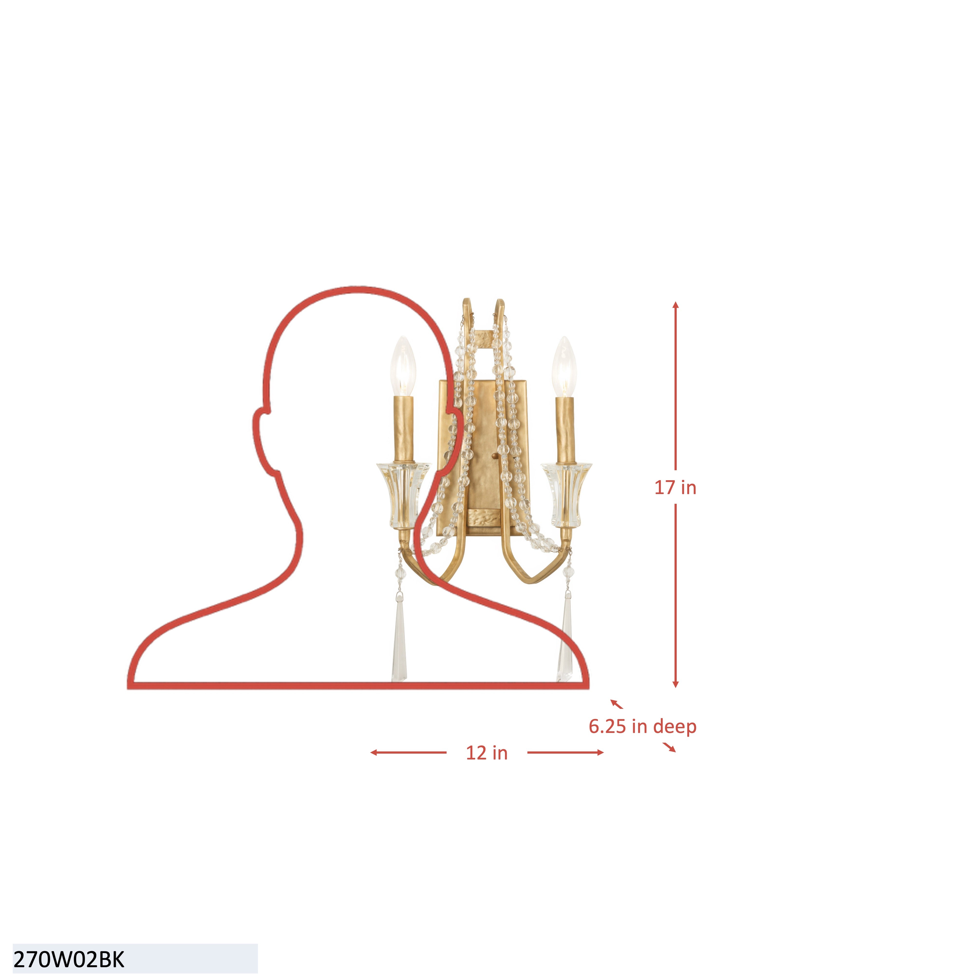 Barcelona 2 Light Wall sconce